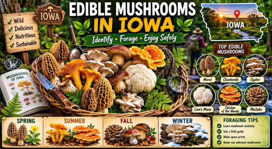 Edible Mushrooms in Iowa  Identification Guide 2026