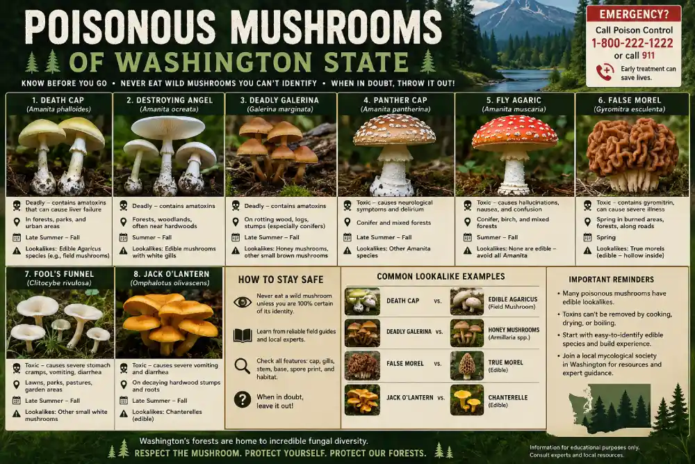 Poisonous Mushrooms in Washington State  Identification Guide 2026